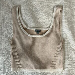 Wild Fable Tan Crop Top with Ribbed Texture